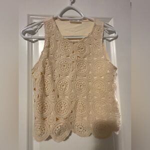 stradivarius Cream Crochet Tank Top